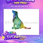 Free Sitting Dog Free Watercolor Design Dog Art Free SVG - Instant Download