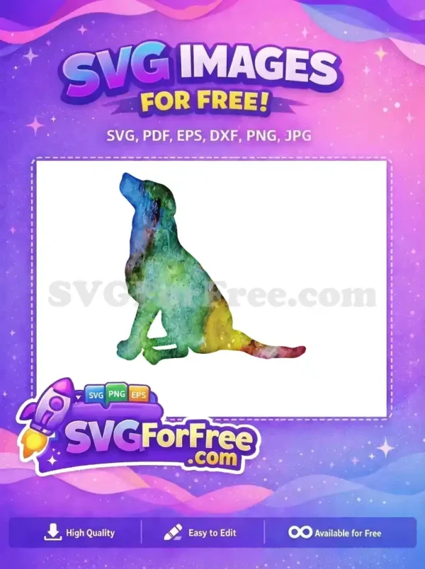 Free Sitting Dog Free Watercolor Design Dog Art Free SVG