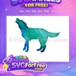 Free Howling Wolf Free Watercolor Texture Dog Free SVG - Instant Download