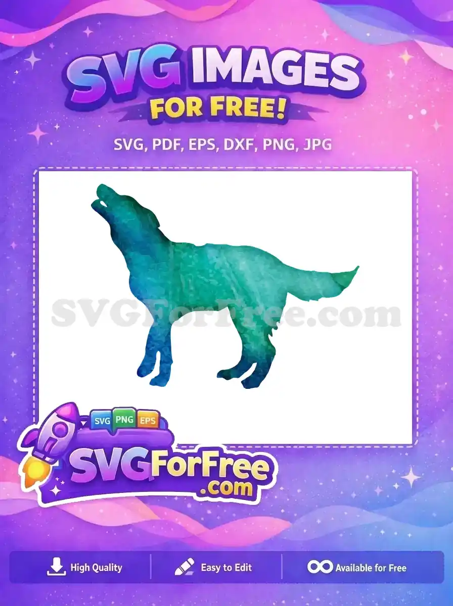 Free Howling Wolf Free Watercolor Texture Dog Free SVG