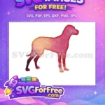Free Watercolor Dog Free Gradient Silhouette Art Free SVG - Instant Download