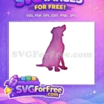 Free Sitting Dog Free Watercolor Style Pet Free SVG - Instant Download