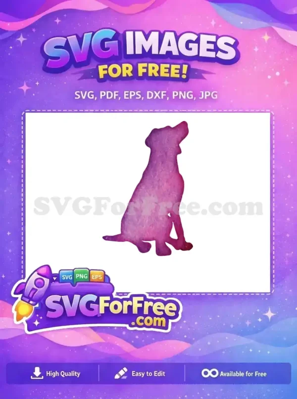 Free Sitting Dog Free Watercolor Style Pet Free SVG
