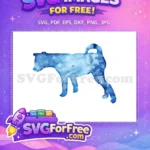 Free Blue Water Color Free Shiba Inu Dog Free SVG - Instant Download