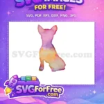 Free Pink Purple Watercolor Free Dog Art Free SVG - Instant Download