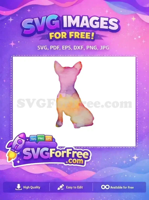 Free Pink Purple Watercolor Free Dog Art Free SVG