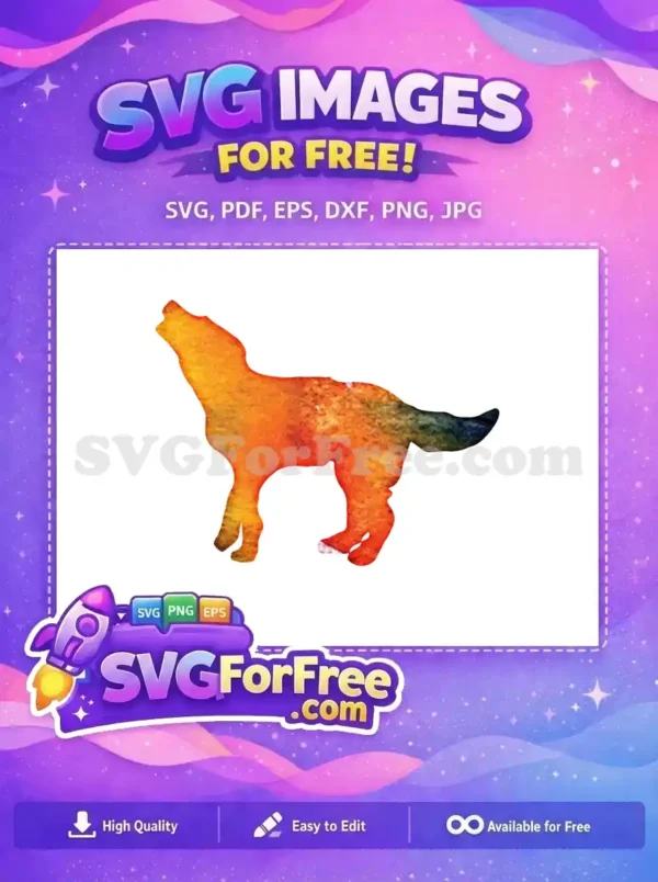 Free Howling Dog Free Watercolor Orange Dog Design Free SVG