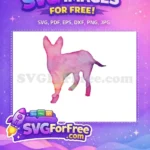 Free Pink Watercolor Dog Free Puppy Portrait Cute Free SVG - Instant Download