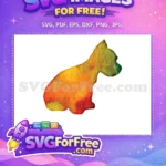 Free Watercolor Texture Dog Free Pet Portrait Design Free SVG - Instant Download