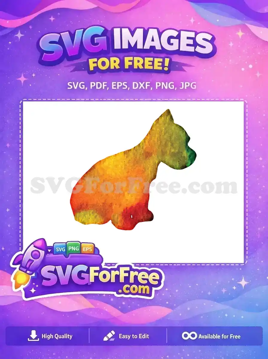 Free Watercolor Texture Dog Free Pet Portrait Design Free SVG
