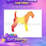 Free Watercolor Dog Free Orange Yellow Gradient Animal Free SVG - Instant Download