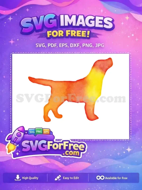 Free Orange Yellow Watercolor Free Labrador Dog Art Free SVG