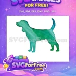 Free Teal Green Watercolor Dog Free Silhouette Pet Free SVG - Instant Download