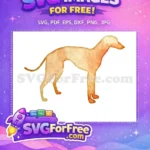Free Watercolor Dog Art Free Orange Brown Elegant Free SVG - Instant Download