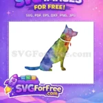 Free Sitting German Shepherd Free Watercolor Design Pet Free SVG - Instant Download