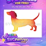 Free Watercolor Dachshund Free Gradient Dog Art Free SVG - Instant Download