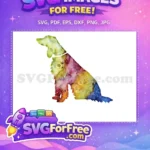 Free Sitting Dog Free Watercolor Design Art Free SVG - Instant Download