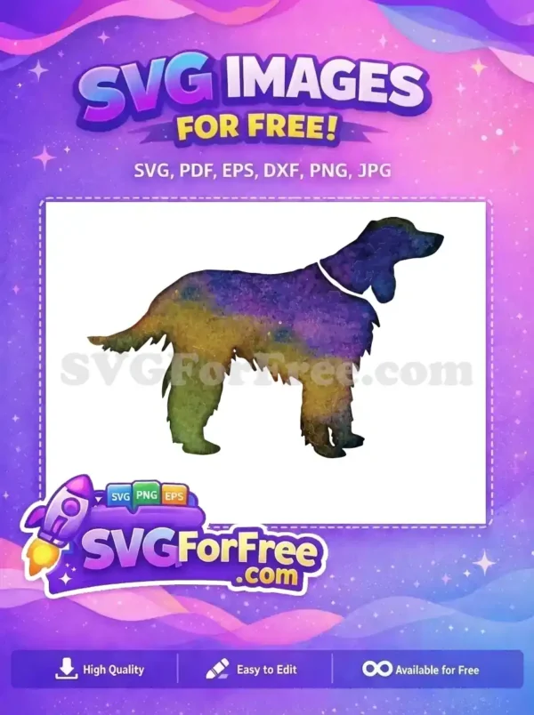 Free Watercolor Dog Free Purple Yellow Irish Setter Free SVG