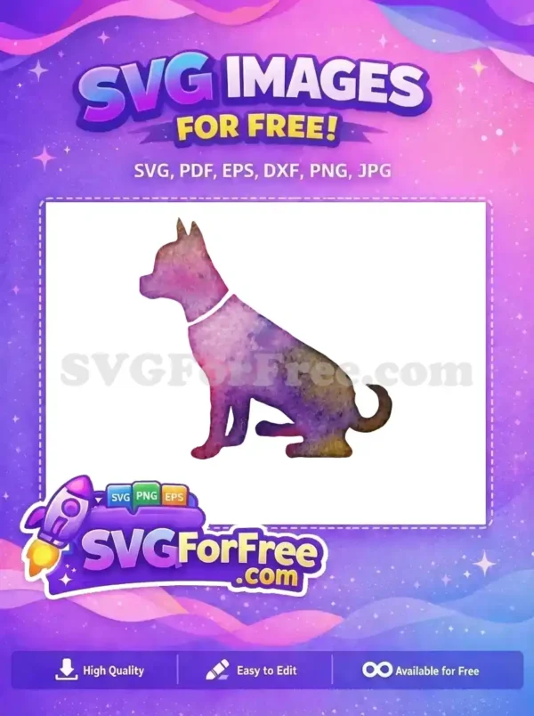 Free Sitting Dog Free Watercolor Texture Puppy Art Free SVG
