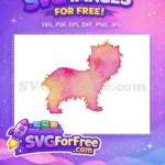 Free Pink Watercolor Dog Free Cute Pet Art Free SVG - Instant Download