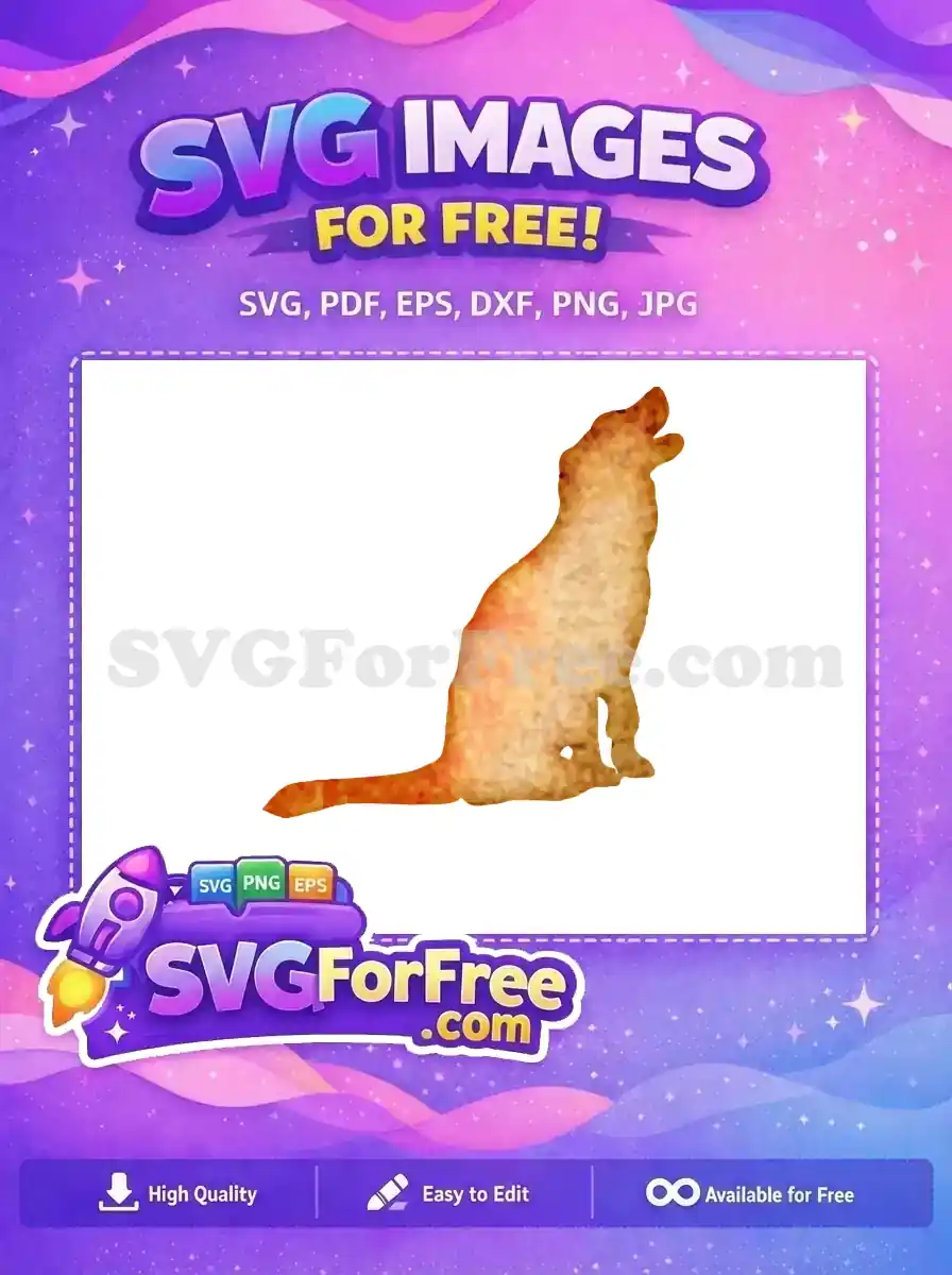 Free Howling Dog Free Watercolor Texture Silhouette Free SVG