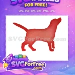 Free Red Silhouette Free Puppy Water Color Cartoon Free SVG - Instant Download