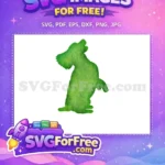 Free Green Watercolor Dog Free Silhouette Cheerful Pet Free SVG - Instant Download