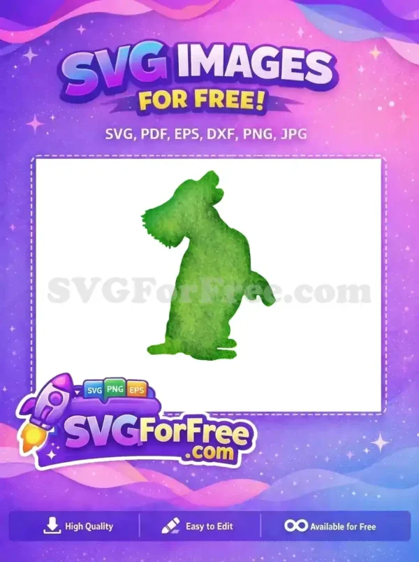 Free Green Watercolor Dog Free Silhouette Cheerful Pet Free SVG