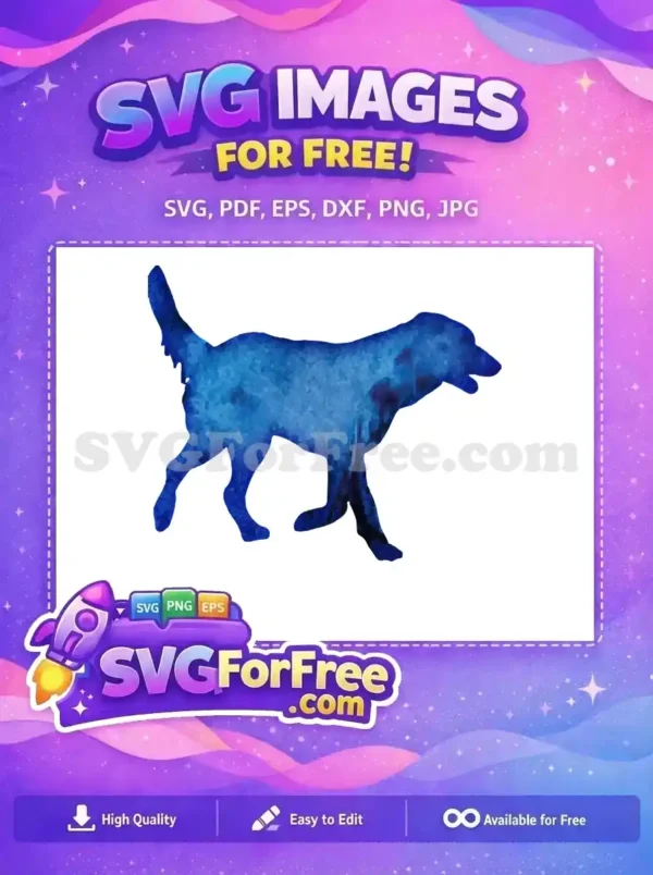 Free Walking Dog Free Blue WaterColor Silhouette Animal Free SVG