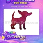 Free Watercolor Texture Free Magenta Puppy Silhouette Drawing Free SVG - Instant Download