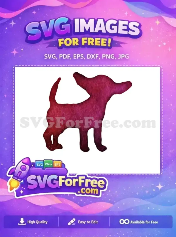 Free Watercolor Texture Free Magenta Puppy Silhouette Drawing Free SVG