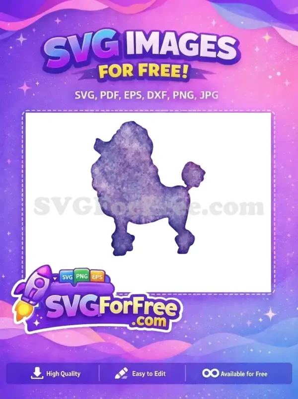 Free Purple Poodle Art Free Watercolor Texture Dog Free SVG