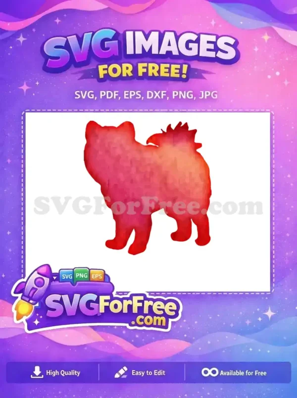Free Pinkish Red Dog Free Water Color Design Free SVG