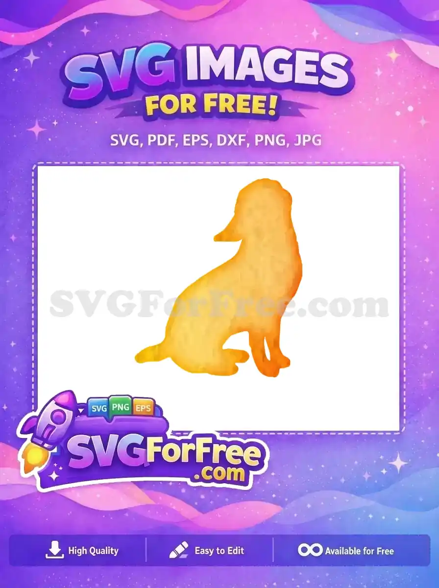 Free Sitting Golden Dog Free Watercolor Design Silhouette Free SVG