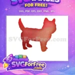 Free Red Watercolor Dog Free Cute Puppy Design Free SVG - Instant Download