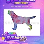 Free Watercolor Dog Howling Free Colorful Silhouette Pet Free SVG - Instant Download