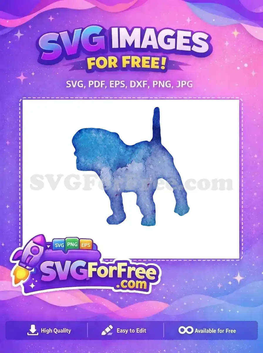Free Blue Shaggy Dog Free Watercolor Design Pet Free SVG
