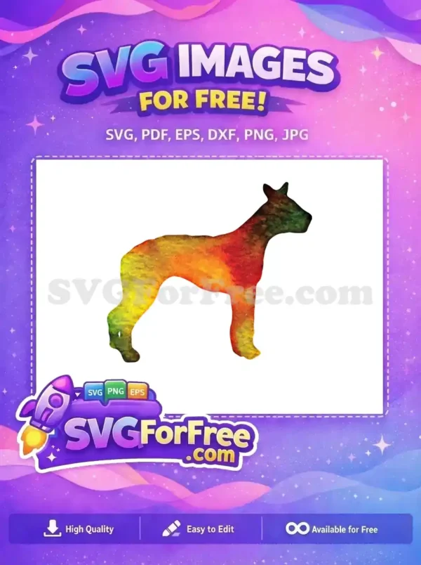 Free Watercolor Silhouette Free Colorful Dog Pet Free SVG