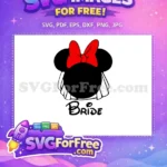 Free Red Bow Free Minnie Bride Wedding Free SVG - Instant Download