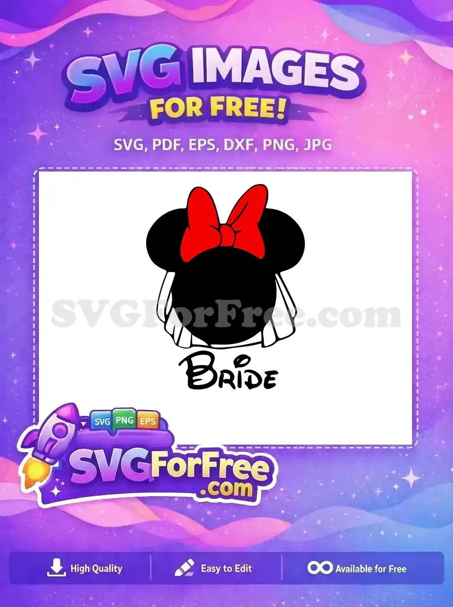 Free Red Bow Free Minnie Bride Wedding Free SVG
