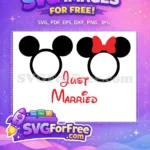 Free Black Ear Free Red Bow Wedding Free SVG - Instant Download