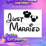 Free Groom Mickey Free Bride Minnie Just Married Free SVG - Instant Download