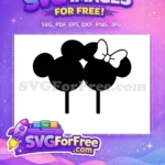 Free Black Silhouette Free Minnie Bow Wedding Free SVG - Instant Download