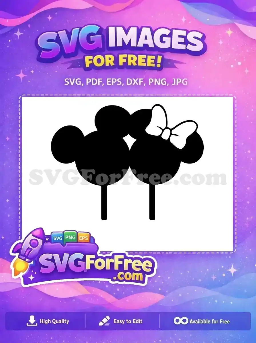Free Black Silhouette Free Minnie Bow Wedding Free SVG