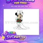 Free Minnie Bride Roses Free Wedding Dress Free SVG - Instant Download