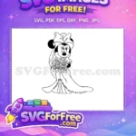 Free Smiling Minnie Bride Free Rose Bouquet Wedding Free SVG - Instant Download