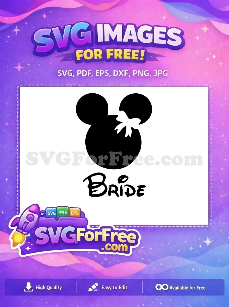 Free Minnie Bride Bow Free Wedding Silhouette Free SVG
