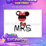 Free Red Polkadot Bow Free Mrs Minnie Wedding Free SVG - Instant Download