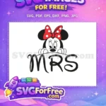 Free Polka Dot Bow Free Mrs Text Wedding Free SVG - Instant Download