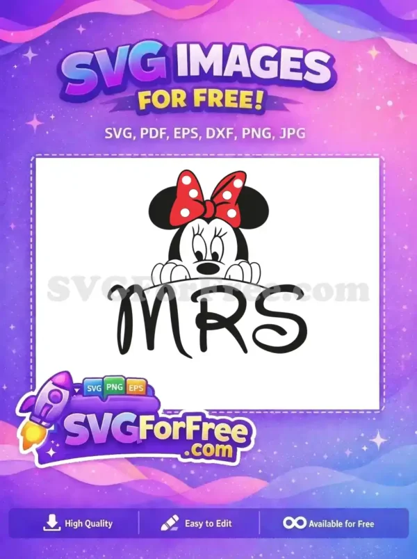 Free Polka Dot Bow Free Mrs Text Wedding Free SVG